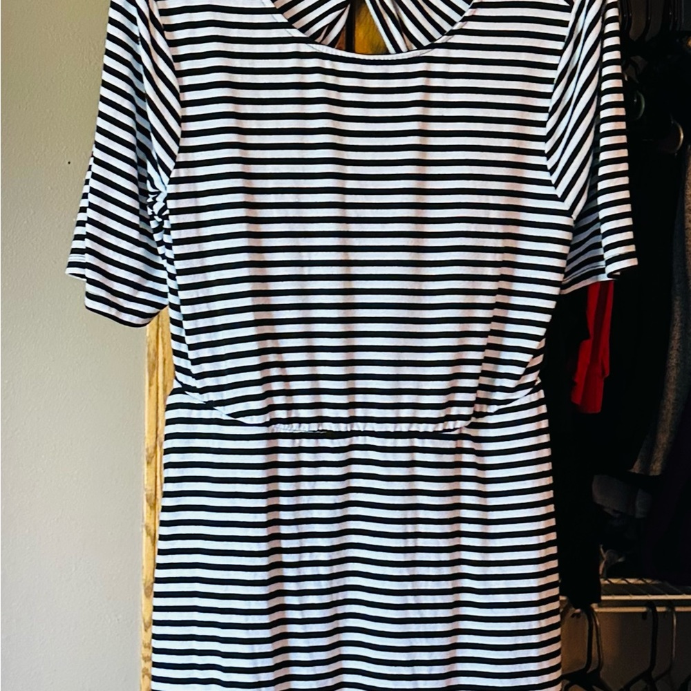 Torrid Black and White Striped Dress